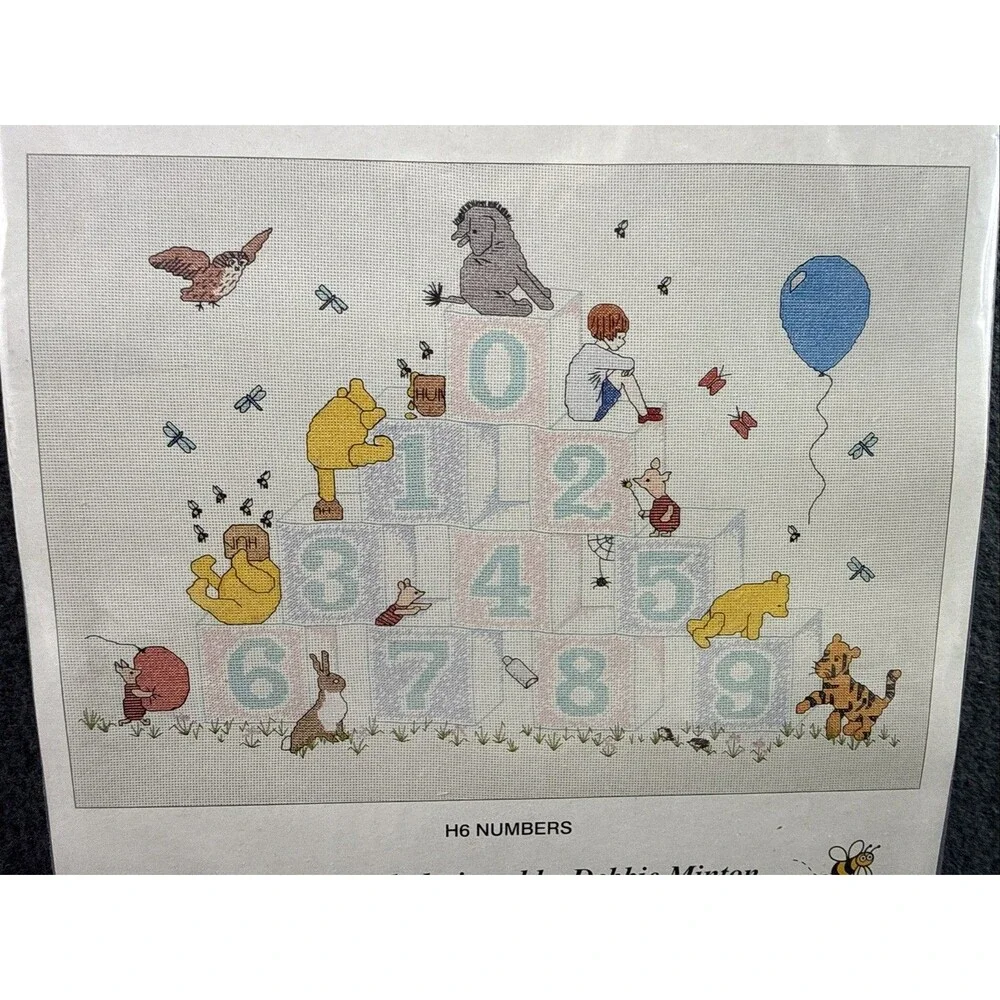 Vintage Disney Winnie The Pooh Numbers Counted Cross Stitch Kit Debbie Minton
